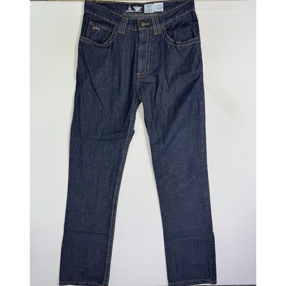 Lapco Fr Jeans Men's 32x36 (32x35) Blue Straight Flame Resistant Dark Wash Denim